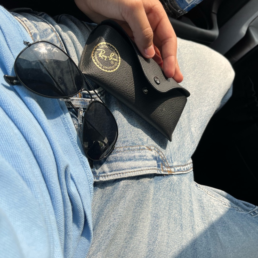 Ray-Ban Black Leather Bag